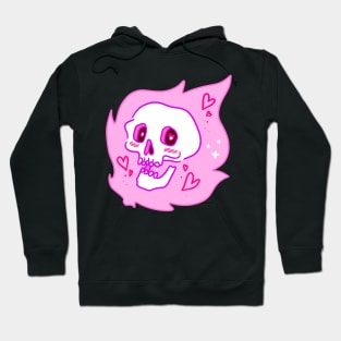 Pink Flame Skull Hoodie